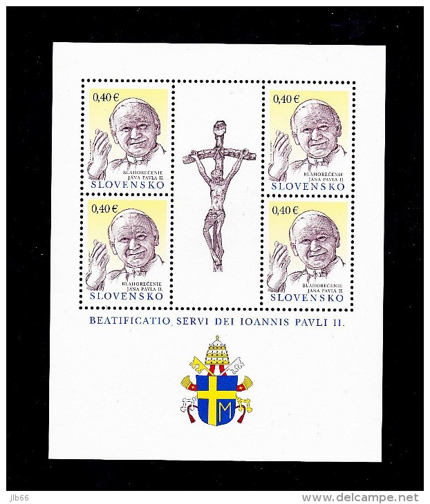 Feuillet De 4 Timbres 2011 Pape Jean Paul II (tir. 25000 Feuillet) YT 577 Mi 660 Pope Pabst Joan Paulus II - Ungebraucht