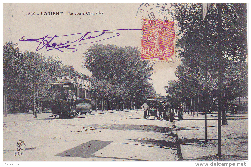 Cpa-56-Lorient -animée-le Cours Chazelles-tram-edi H.L.M. N°1836 - Lorient