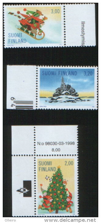 Finlandia - Finland 1998 Christmas Noel Natale 3v Complete Set ** MNH - Unused Stamps