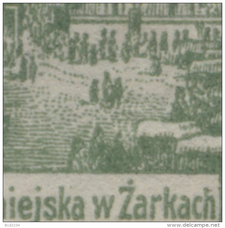 POLAND 1918 ZARKI LOCAL PROVISIONALS 3RD SERIES 10H GREEN PERF FORGERY HM (*) - Unused Stamps