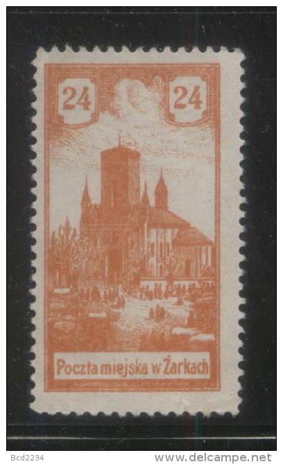 POLAND 1918 ZARKI LOCAL PROVISIONALS 3RD SERIES 24H ORANGE PERF FORGERY NO GUM - Ungebraucht