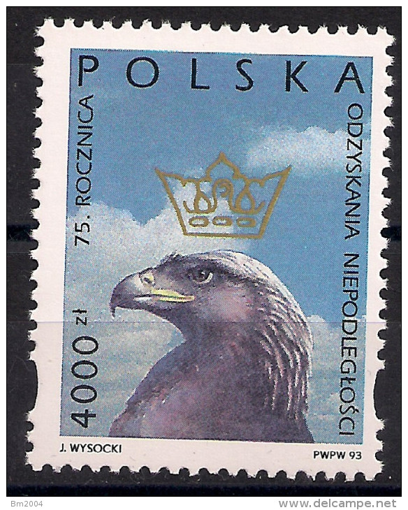 1993 Polen Mi 3472 **MNH 75. Jahrestag Der Wiedergewinnung Der Unabhängigkeit Durch Die Republik Polen - Nuevos