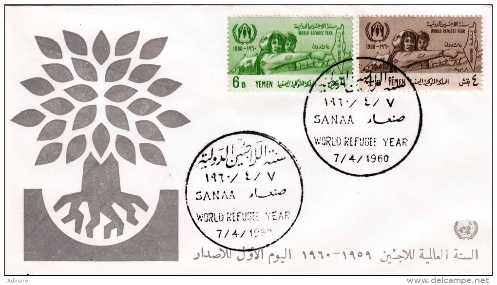 YEMEN 1960 - 2 Sondermarken Auf Brief , Sonderstempel - Yemen