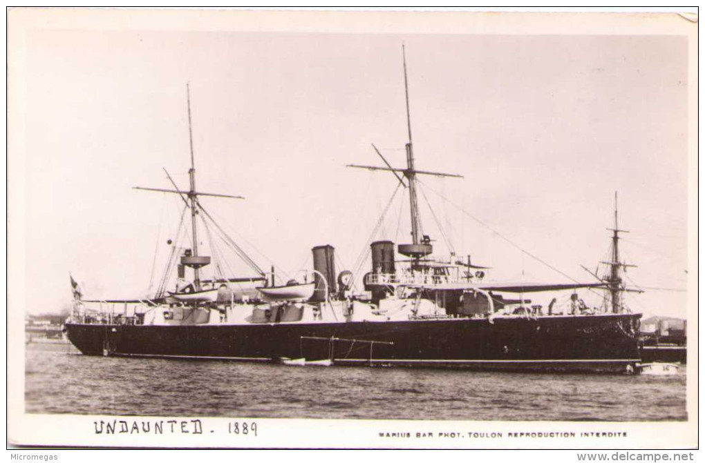 "UNDAUNTED" 1889 - Carte-photo - Warships