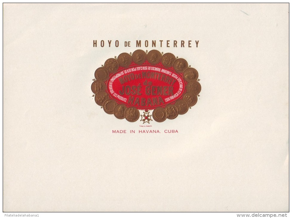 T45 CUBA TOBACCO OLD LEBEL HOYO DE MONTERREY. JOSE GENER - Etiketten
