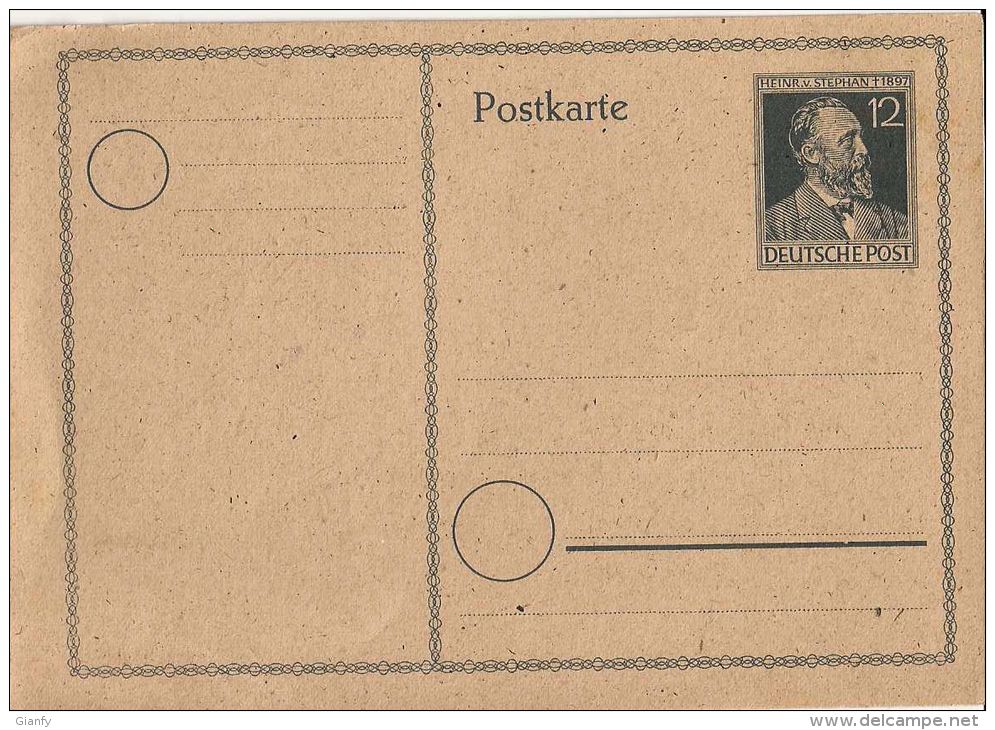 DEUTSCHE POST 12 PF 1947 HEINR. V. STEPHAN MICHEL P 964 GANZSACHE STATIONERY - Postkarten - Ungebraucht