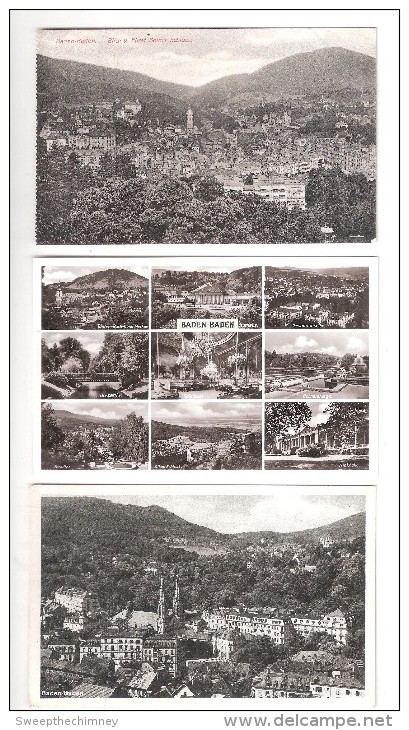 3 DREI BADEN BADEN Germany Old Postcards L02 - Baden-Baden