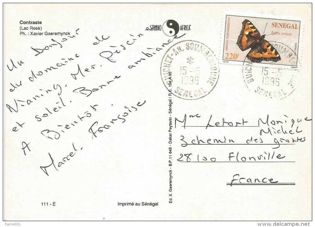 Senegal 1996 Guichet An Soumbedioune Aglais Butterfly Insect Cover - Vlinders