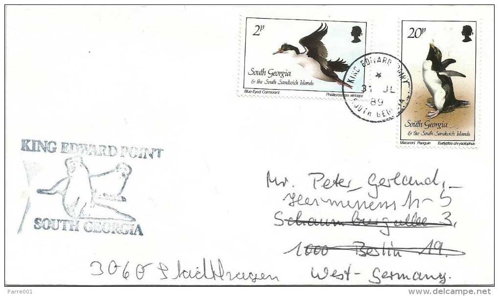 South Georgia 1989 King Edward Point Blue-eyed Coromant Macaroni Penguin Bird Cover - South Georgia