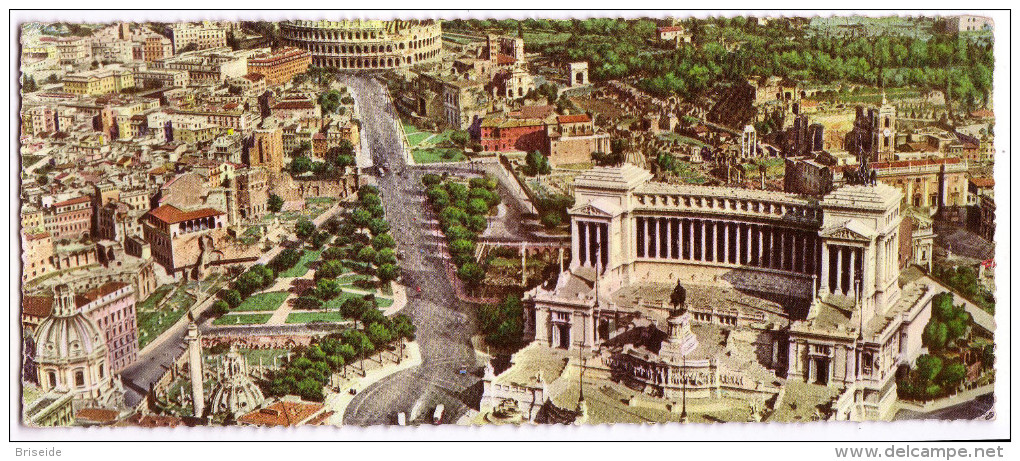 ROMA  N. 6 CARTOLINE PANORAMICHE VEDUTE VARIE FORM. CM. 20X9 CIRCA VIAGGIATE ANNI ´50 - Multi-vues, Vues Panoramiques