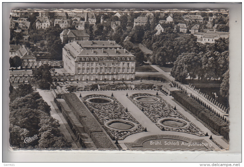 5040 BRÜHL, Schloss, Luftaufnahme, 1954 - Bruehl