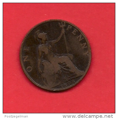 UK, Circulated Coin VF, 1896, 1 Penny, Older Victoria, Bronze, KM790 C1954 - D. 1 Penny