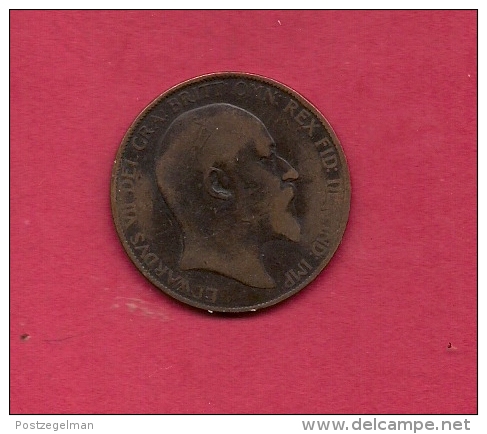 UK, Circulated Coin VF, 1904, 1 Penny, Edward VII, Bronze, KM794.2,  C1963 - D. 1 Penny