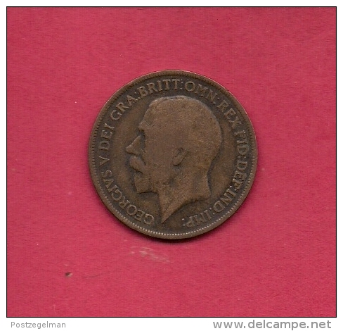 UK, Circulated Coin VF, 1919, 1 Penny, George V, Bronze, KM810,  C1978 - D. 1 Penny