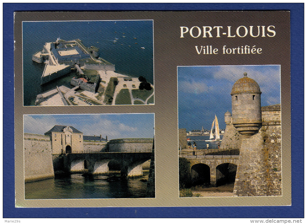 56 PORT LOUIS Citadelle ; Voiliers 3 Vues - Animée - Port Louis