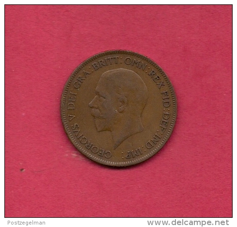 UK, Circulated Coin VF, 1930, 1 Penny, George V, Bronze, KM810,  C1987 - D. 1 Penny