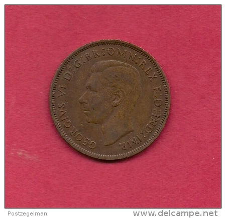 UK, Circulated Coin XF, 1947, 1 Penny, George VI, Bronze, KM845,  C2000 - D. 1 Penny