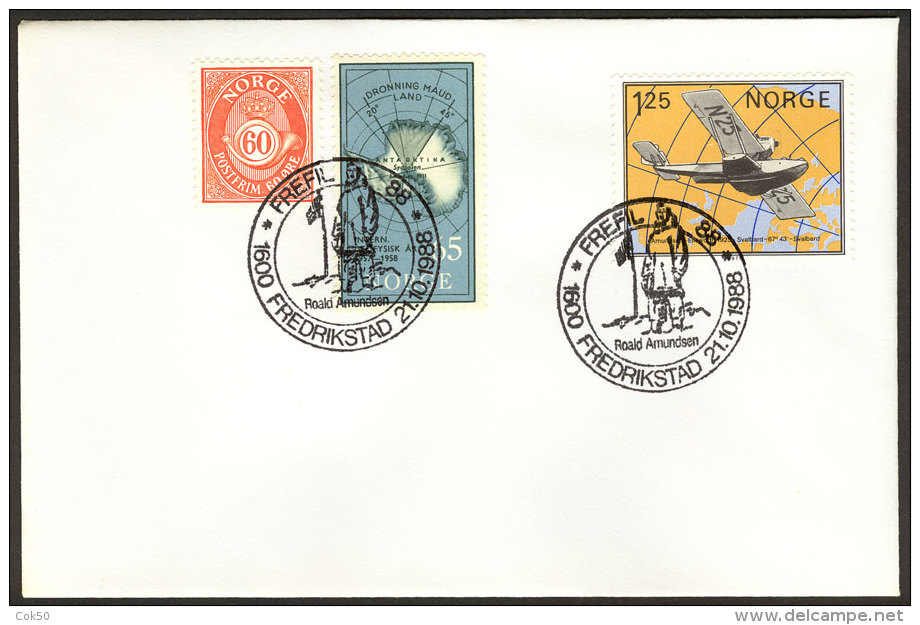 NORWAY - Fredrikstad 1988, «Frefil 88» Philatelic Exhibition (Roald Amundsen) - Explorateurs