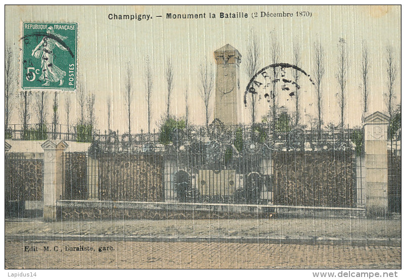 R R   712 / C P A -CHAMPIGNY   (51)  MONUMENT LA BATAILLE - Champigny