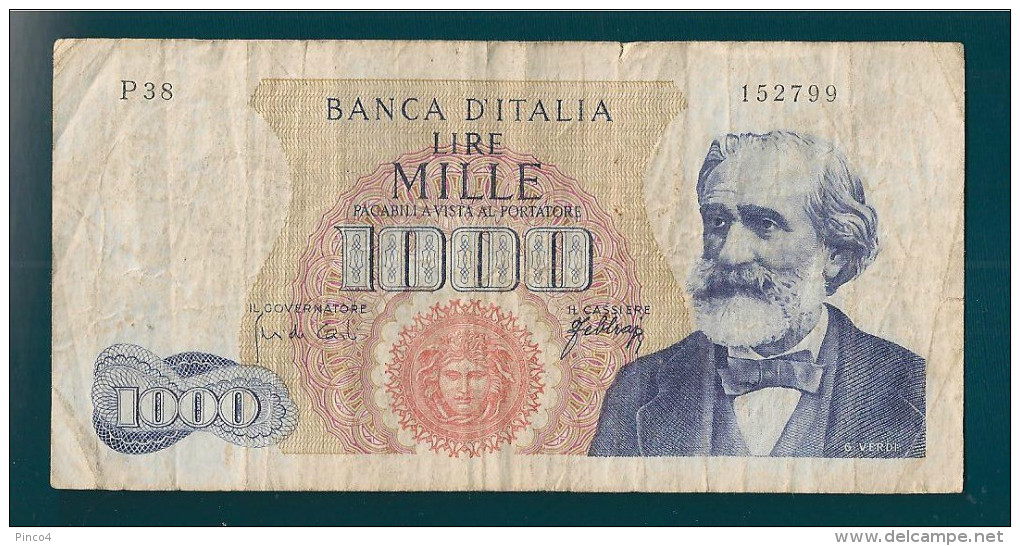 REPUBBLICA ITALIANA 1000 LIRE G. VERDI 20 MAGGIO 1966 - 1000 Liras
