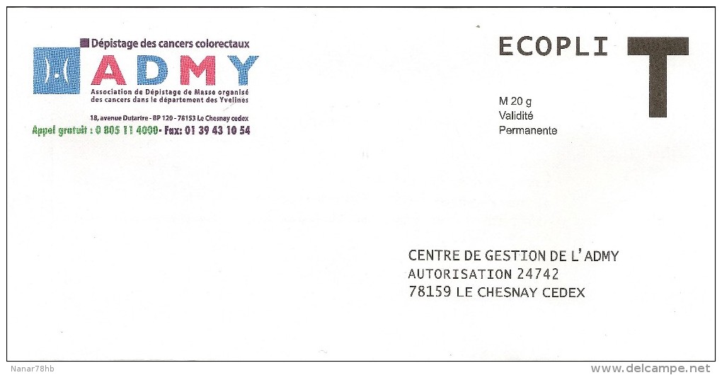 Enveloppe T Pout L´admy (validité Permanente) Ecopli - Cartes/Enveloppes Réponse T