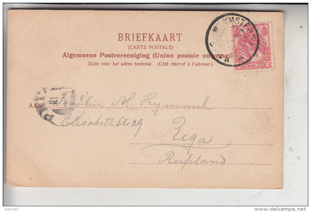 NL - UTRECHT - BUNSCHOTEN, Vissschersmeisje, 1903, Nach Riga Gelaufen - Bunschoten