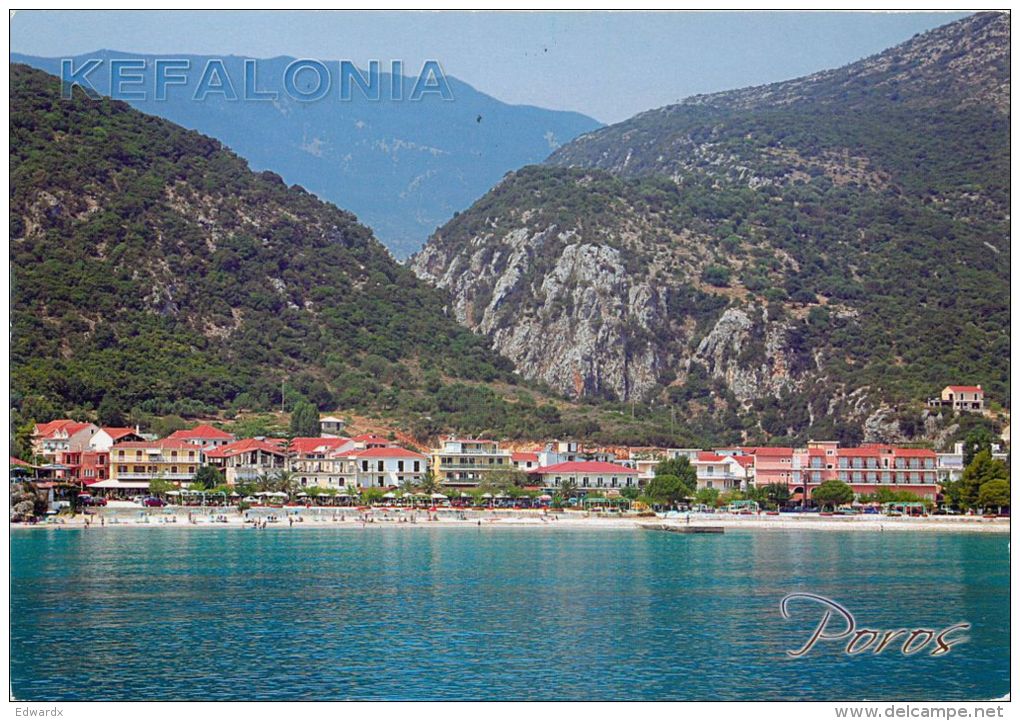 Poros, Cephalonia, Greece Postcard Used Posted To UK 201 Stamp - Greece