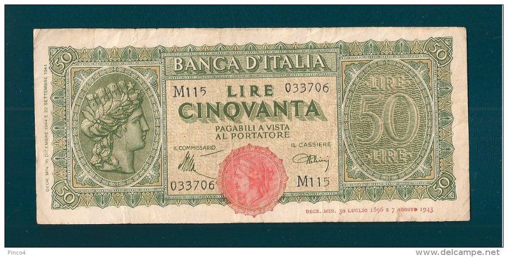 ITALIA LUOGOTENENZA 50 LIRE  10 DICEMBRE 1944 - 50 Lire