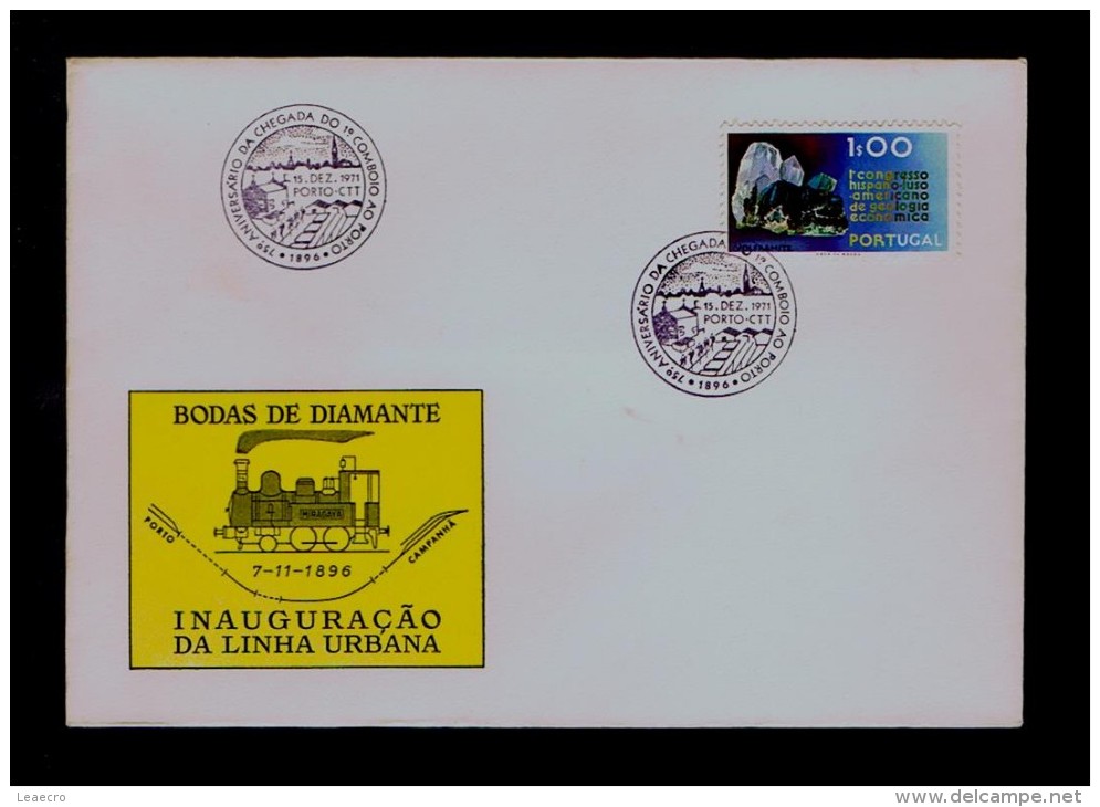 75 Anniv 1971 Cover Trains Trens Ferrocarriles Railway Urban Lyne PORTO-CAMPANHÃ 1896-11-07 By MIRAGAYA  Portugal Gc1895 - Trenes