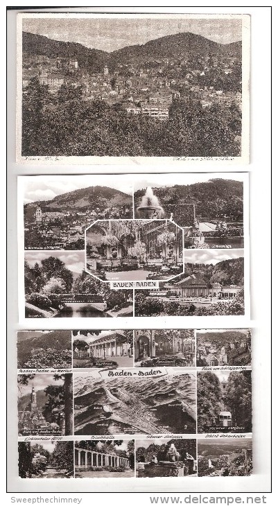 3 DREI BADEN BADEN Germany Old Postcards L04 - Baden-Baden