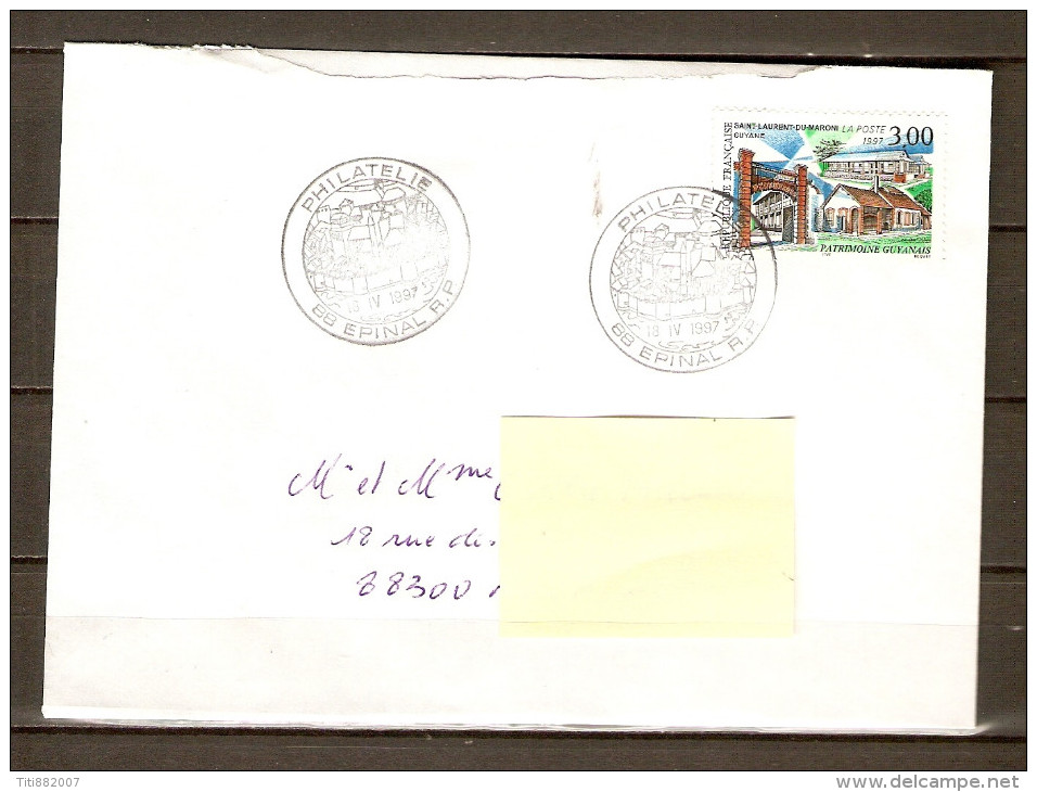 FRANCE.   Y&T N° 3048 Sur Lettre. Oblitération Cachet Rond  .Patrimoine Guyanais - Storia Postale