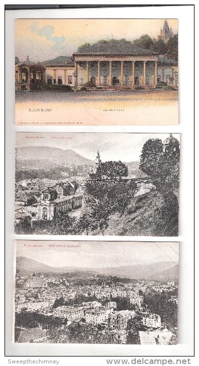 3 DREI BADEN BADEN Germany Old Postcards L05 - Baden-Baden