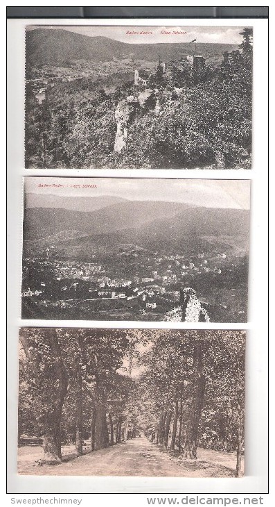 3 DREI BADEN BADEN Germany Old Postcards L06 - Baden-Baden