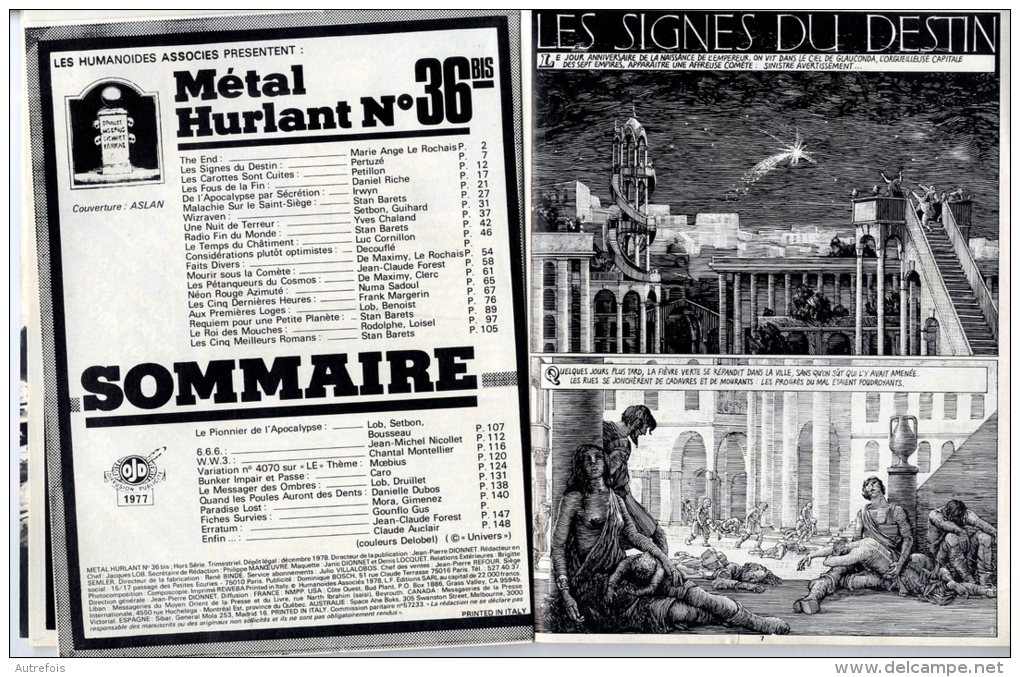 METAL HURLANT  -  COUVERTURE ASLAM  -  N° 36 BIS - Métal Hurlant