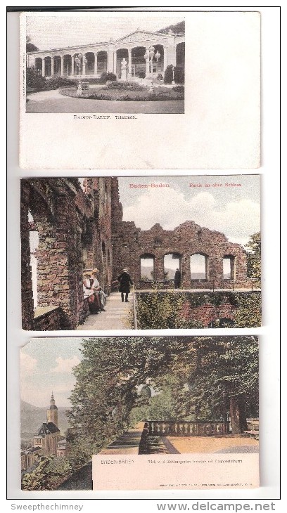 3 DREI BADEN BADEN Germany Old Postcards L07 - Baden-Baden