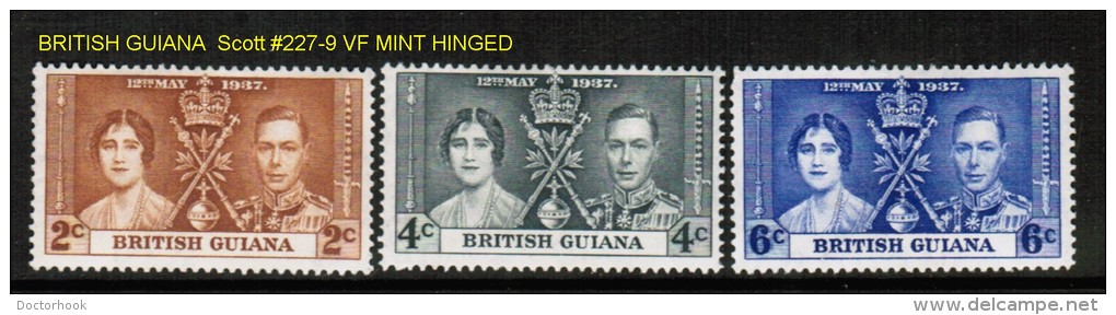 BRITISH GUIANA   Scott  # 227-9* VF MINT HINGED (REMNANT) - Guyana Britannica (...-1966)