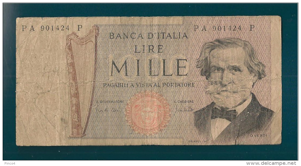 REPUBBLICA ITALIANA 1000 LIRE G. VERDI 25 - 3 - 1969 - 1000 Lire