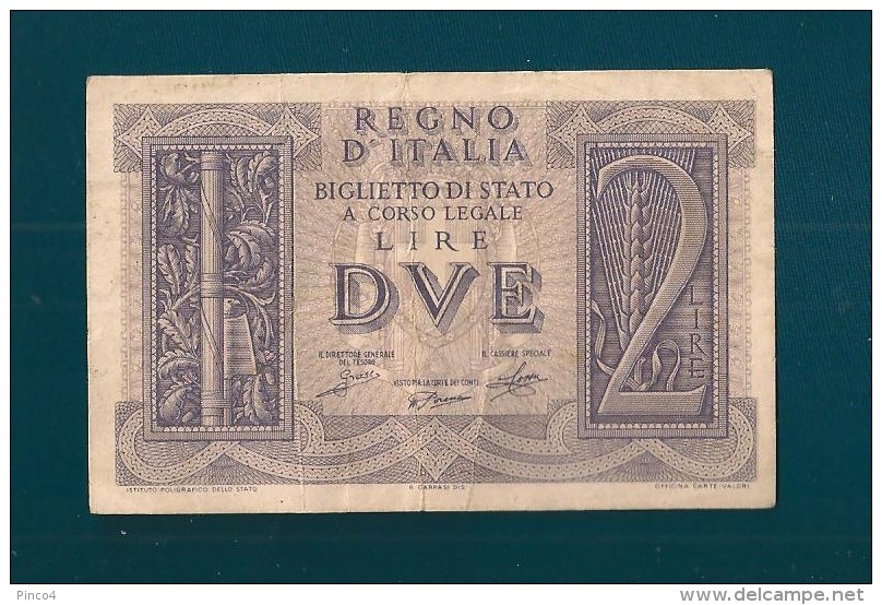 DITTATURA FASCISTA  2 LIRE  14 - 11 - 1939 - Italia – 2 Lire