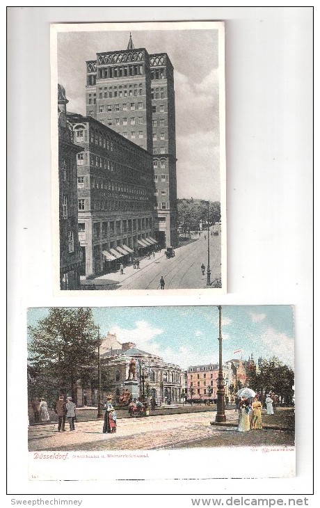 2 ZWEI DUSSELDORF Germany Old Postcards POSTALLY USED + STAMPS - Düsseldorf