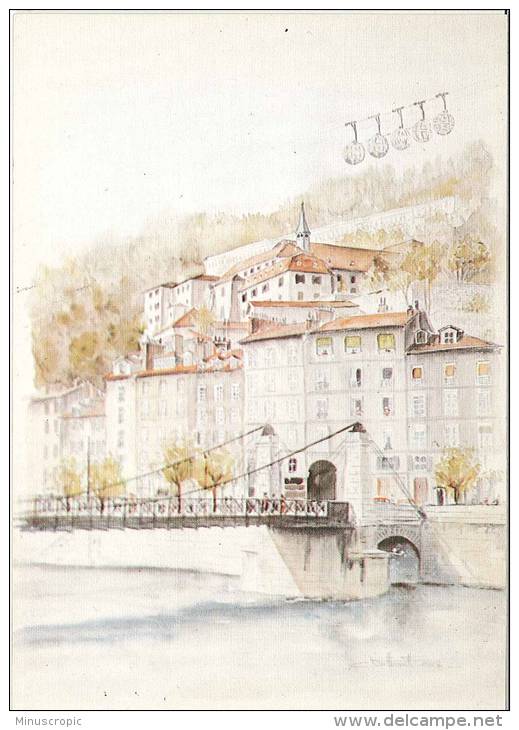 CPM 38 - Grenoble - La Rive Droite De L'Isère - D'après L'Aquarelle De Christian Vuillermet - Grenoble