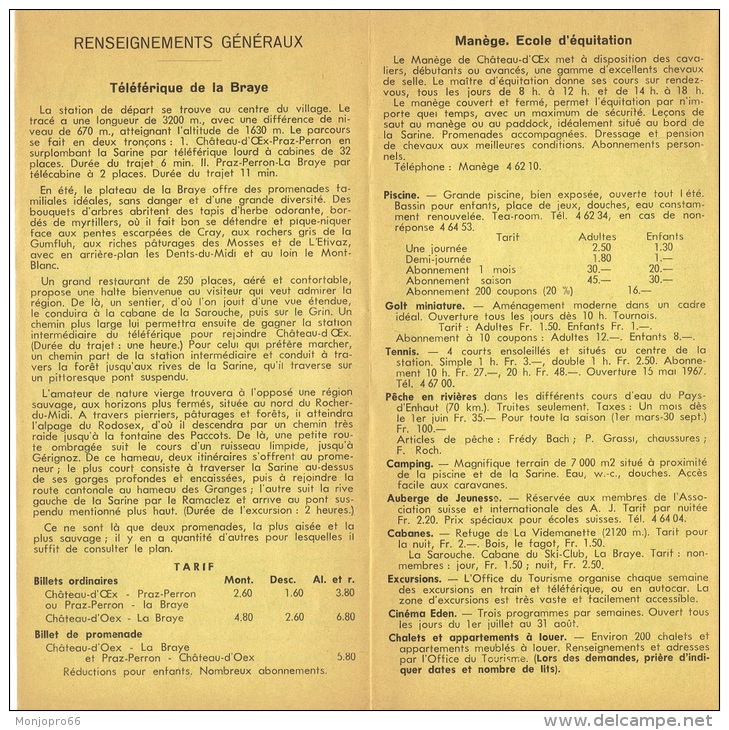 Dépliant Du CHÄTEAU D&rsquo;OEX En Suisse De L&rsquo;été 1967 - Sin Clasificación