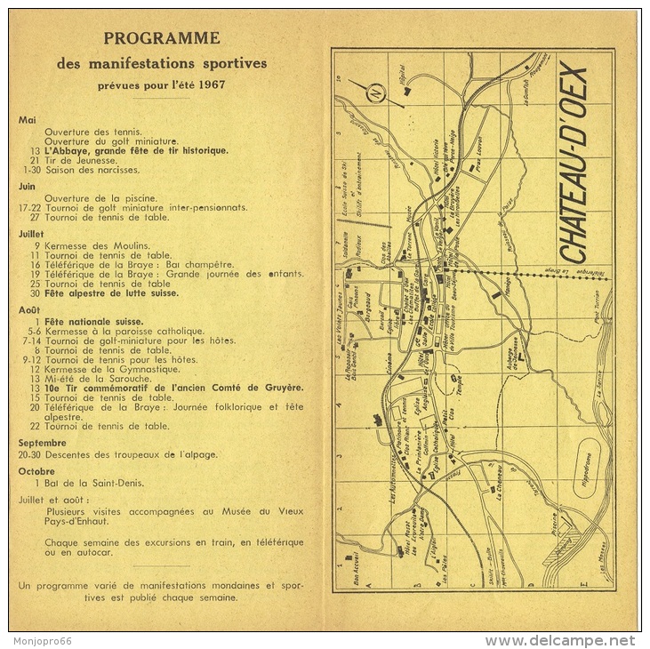 Dépliant Du CHÄTEAU D&rsquo;OEX En Suisse De L&rsquo;été 1967 - Sin Clasificación