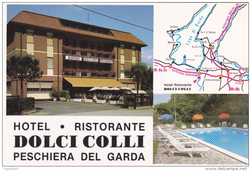 Cp , COMMERCE , RESTAURANT , Hotel-Ristorante "Dolci Colli" , Peschiera Del Garda , Italia , Multi-Vues - Restaurantes