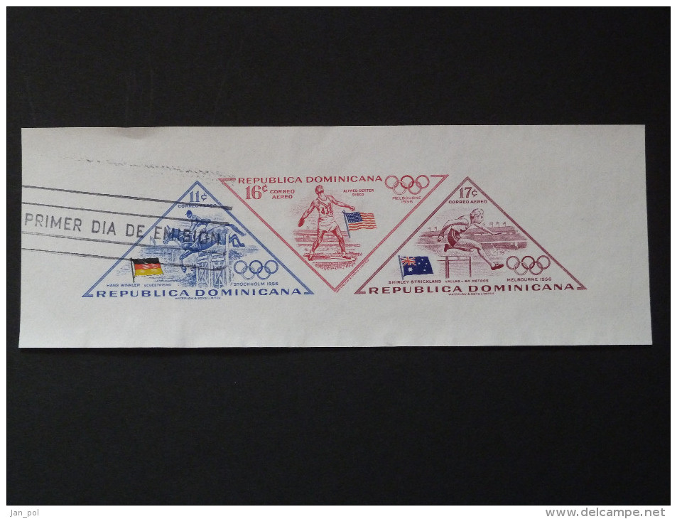 BLOC FEUILLET REPUBLIQUE DOMINICAINE J.O. MELBOURNE 1956 - Bloc N° 10(YetT) - Summer 1956: Melbourne