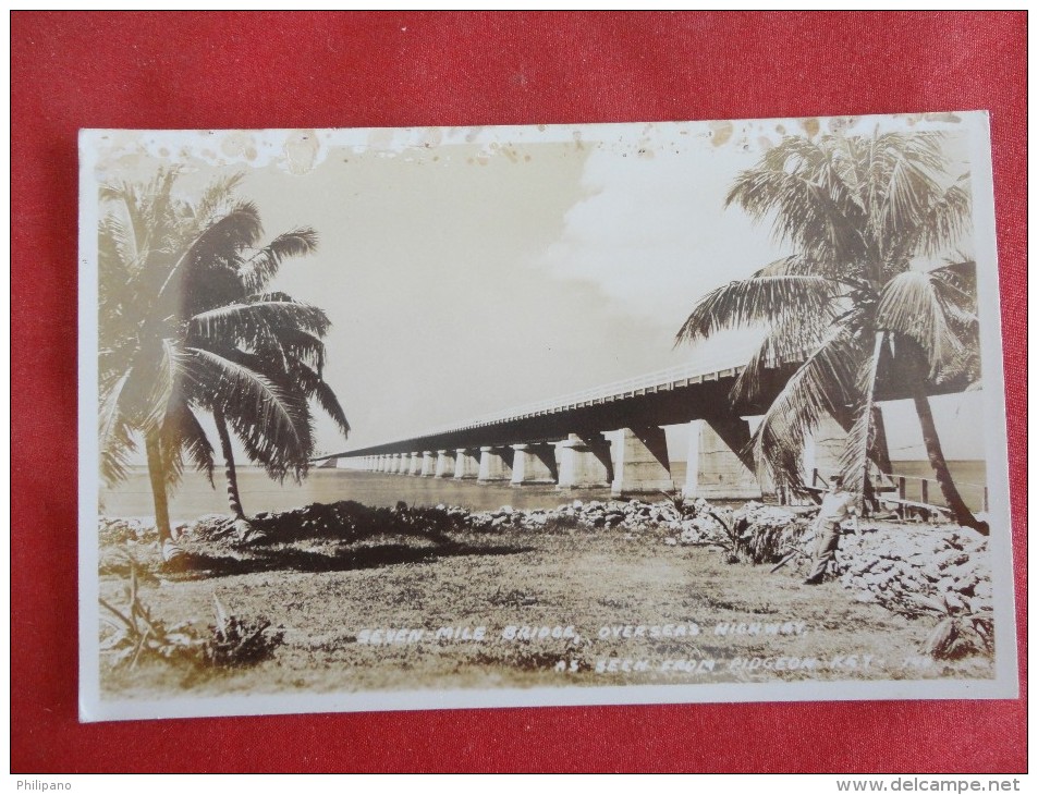 RPPC Seven Mile Bridge Overseas Highway As Seen From Pidgeon Key Fl Not Mailed  Ref 1300 - Key West & The Keys