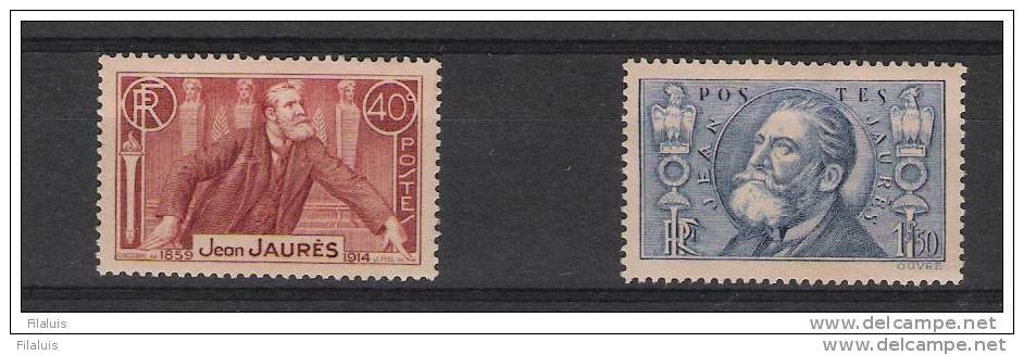 00238 Francia Yvert 318-319 X Cat. 19,-Eur - Nuevos