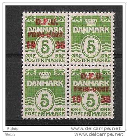 00275 Dänemark Yvert 267 Z + 267 Aa 2 Zusammenhängend Im Viererblock ** K-Wert 18,-  Eur - Ungebraucht