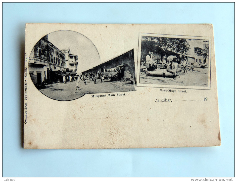 Carte Postale Ancienne : ZANZIBAR : Mziganni Street , Soko-Mogo Market - Tansania