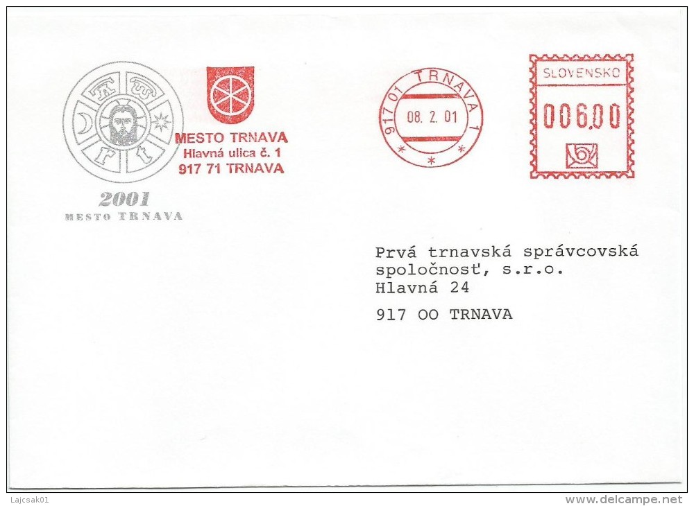 Slovakia 2001. Cover TRNAVA Postmark City Of Trnava - Brieven En Documenten