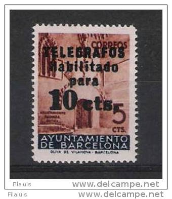 00499 AYUNTAMIENTO BARCELONA TELEGRAFOS EDIFIL 9 ** CAT. 53,- EUR - Barcelona